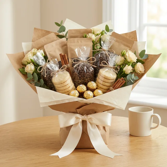 Coffee Lover: coffee beans, cookies & chocolates