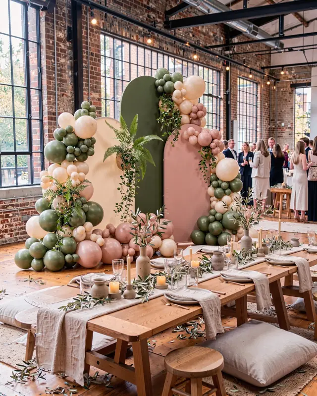 Concept mock-up: Moss, cream & blush · loft celebration