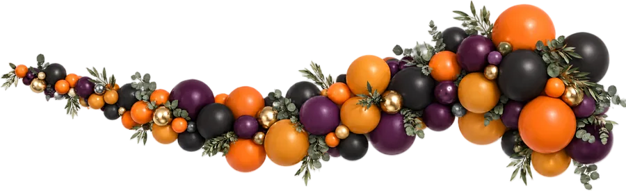 Concept mock-up: Black, orange & gold · Halloween garland